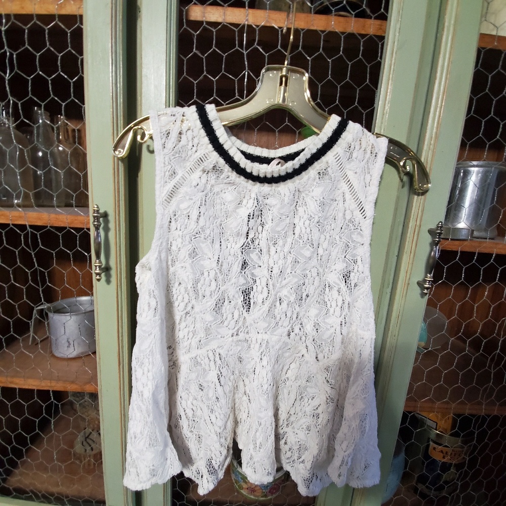 Free People laced, open backed shirt